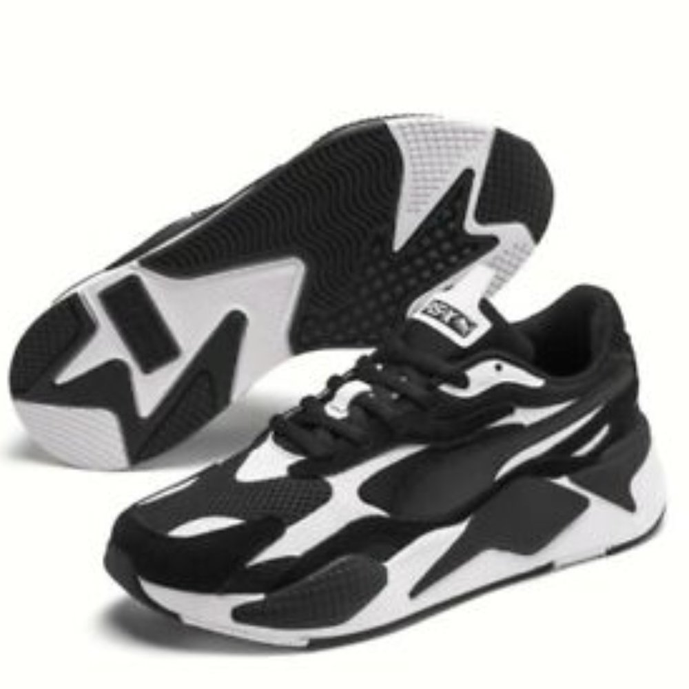 Puma RS-X Black & White Dad Sneakers Size 6 Big Kids 8 Woman
